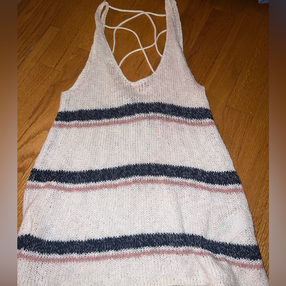 AMERICAN EAGLE STRIPED MESH TANK TOP